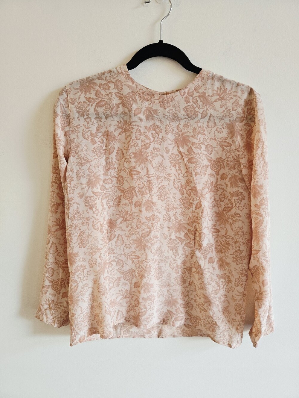 JONES NEW YORK | US 4P (S/M) 100% Silk Blouse | cream muted pink